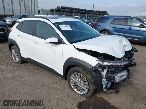 2021 Hyundai Kona SEL Plus with VIN KM8K6CAAXMU721999, listed as a IAAI auction lot 41790048 with 11,580 mi miles. Bid and sale history available at carsss.com. Image 1.