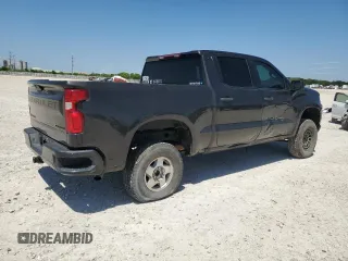2021 Chevrolet Silverado 1500 Custom with VIN 1GCPYBEK6MZ231063, listed as a Copart auction lot 52195745 with 53,497 mi miles and Salvage Title. Bid and sale history available at DreamBid. Image 3.