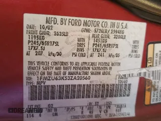 2003 Ford Explorer XLT z VIN 1FMZU63K53ZA20560, wystawiony jako Copart lot #87074084 z przebiegiem 198 276 mil mil oraz Szkoda całkowita • Salvage title. Historia ofert i sprzedaży dostępna na DreamBid. Obrazek 13.