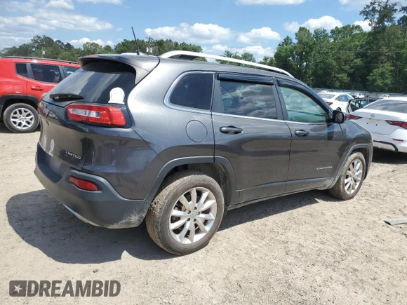 2016 Jeep Cherokee Limited with VIN 1C4PJLDS6GW176941, listed as a Copart auction lot 56754985 with 90,974 mi miles and Salvage title. Bid and sale history available at DreamBid. Image 3.