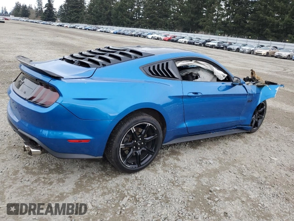 2019 Ford Mustang GT z VIN 1FA6P8CF8K5203637, wystawiony jako Copart lot #43476975 z przebiegiem Nie podano mil oraz Nie do naprawy. Historia ofert i sprzedaży dostępna na DreamBid. Obrazek 3.