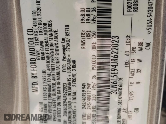 2018 Lincoln MKZ Reserve with VIN 3LN6L5E94JR622023, listed as a Copart auction lot 46941805 with 89,273 mi miles and Salvage title. Bid and sale history available at DreamBid. Image 15.