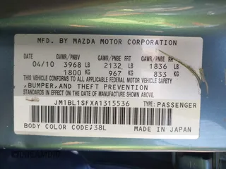 2010 Mazda 3 i Sport z VIN JM1BL1SFXA1315536, wystawiony jako IAAI lot #42274178 z przebiegiem 160 773 mil mil oraz . Historia ofert i sprzedaży dostępna na DreamBid. Obrazek 9.