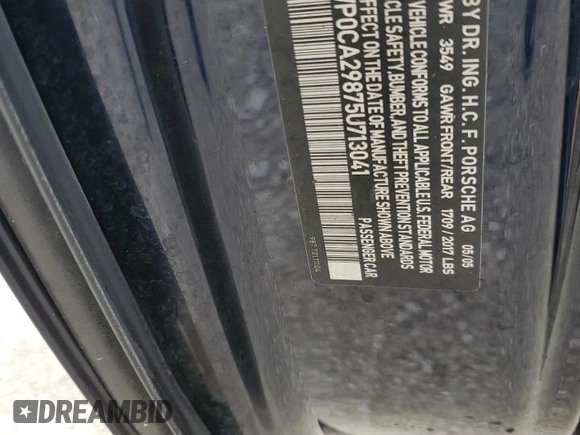 2005 Porsche Boxster с VIN WP0CA29875U713041, выставлен на аукционе Copart как лот 74948004 с пробегом Не указан миль и Списание • Salvage title. История ставок и продаж доступна на DreamBid. Изображение 13.