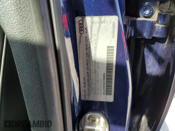 2016 Audi A3 Premium z VIN WAUA7GFF4G1058800, wystawiony jako Copart lot #52473325 z przebiegiem 120 679 mil mil oraz Szkody całkowita. Historia ofert i sprzedaży dostępna na DreamBid. Obrazek 13.