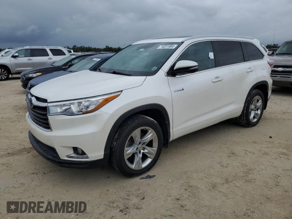 2015 Toyota Highlander Hybrid Limited with VIN 5TDDCRFH7FS012212, listed as a Copart auction lot 74031984 with 83,136 mi miles and Salvage Title. Bid and sale history available at carsss.com. Image 1.