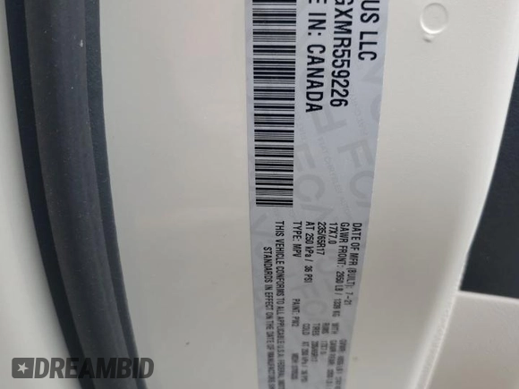 2021 Chrysler Pacifica Touring L with VIN 2C4RC1BGXMR559226, listed as a Copart auction lot 59515235 with 61,219 mi miles and Salvage title. Bid and sale history available at DreamBid. Image 14.