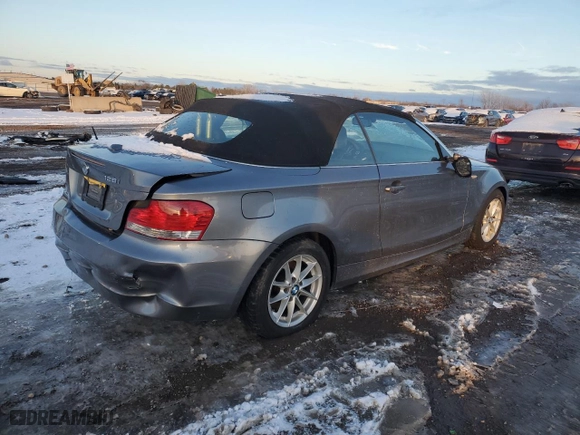 2011 BMW 1 Series 128i with VIN WBAUN1C55BVH83600, listed as a Copart auction lot 86176344 with 0 mi miles and Salvage Title. Bid and sale history available at carsss.com. Image 3.