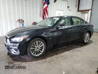 2019 Infiniti Q50 Luxe with VIN JN1EV7AR6KM556566, listed as a Copart auction lot 50066695 with 64,801 mi miles and Clean Title. Bid and sale history available at carsss.com. Image 1.