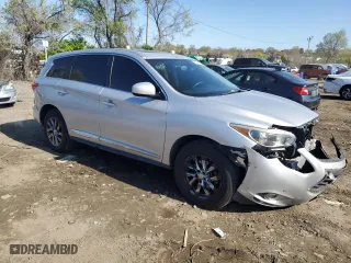 2013 Infiniti JX35 with VIN 5N1AL0MM3DC324326, listed as a Copart auction lot 52241375 with 139,880 mi miles and Salvage Title. Bid and sale history available at carsss.com. Image 4.