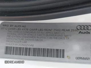 2013 Audi A6 Premium Plus with VIN WAUDFAFCXDN025548, listed as a IAAI auction lot 42607045 with 121,954 mi miles and . Bid and sale history available at DreamBid. Image 9.