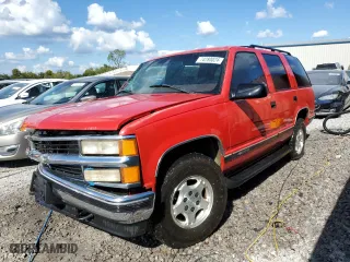 1997 Chevrolet Tahoe with VIN 1GNEK13R2VJ430914, listed as a Copart auction lot 74280024 with 209,824 mi miles and Salvage Title. Bid and sale history available at carsss.com. Image 1.