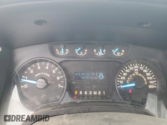 2014 Ford F-150 XL with VIN 1FTNF1EFXEKD42719, listed as a Copart auction lot 57966955 with 136,751 mi miles and Salvage title. Bid and sale history available at DreamBid. Image 9.