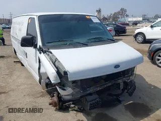 1999 Ford Econoline Cargo with VIN 1FTRE1421XHA35992, listed as a IAAI auction lot 42008448 with 293,689 mi miles. Bid and sale history available at carsss.com. Image 1.