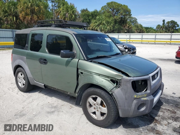 2003 Honda Element EX with VIN 5J6YH28503L001086, listed as a Copart auction lot 60535445 with 186,827 mi miles and Salvage title. Bid and sale history available at DreamBid. Image 4.