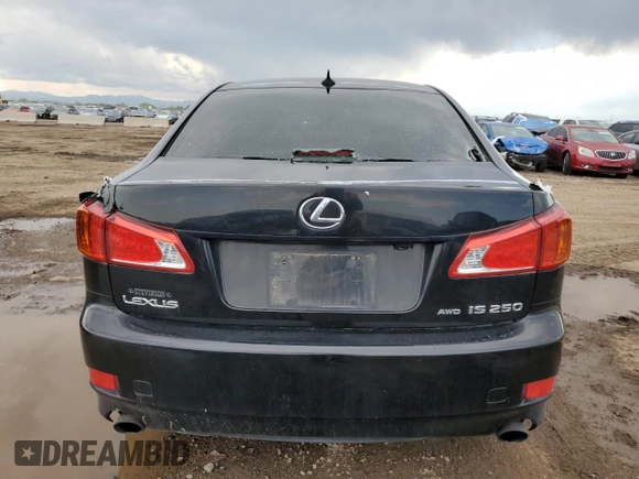 2009 Lexus IS 250 with VIN JTHCK262295035861, listed as a Copart auction lot 58619555 with 207,886 mi miles and Clean title. Bid and sale history available at DreamBid. Image 6.