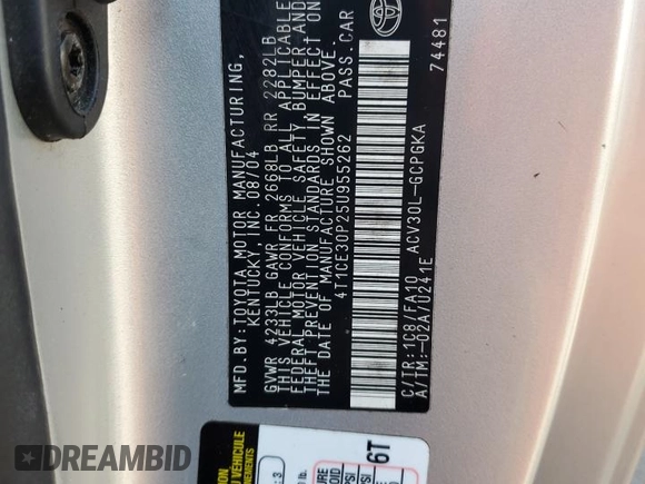 2005 Toyota Solara SE with VIN 4T1CE30P25U955262, listed as a Copart auction lot 75658144 with 141,370 mi miles and Salvage Title. Bid and sale history available at DreamBid. Image 12.
