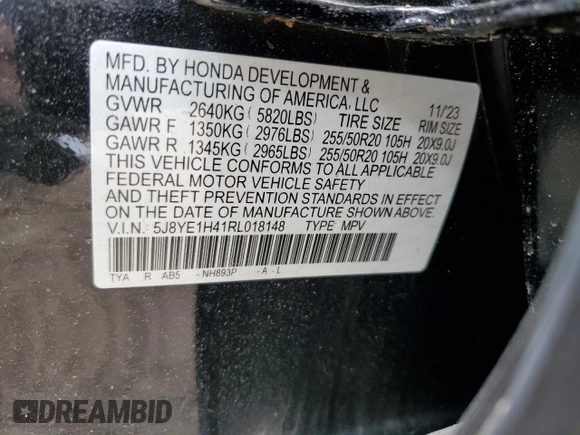 2024 Acura MDX Technology z VIN 5J8YE1H41RL018148, wystawiony jako Copart lot #51015355 z przebiegiem 16 185 mil mil oraz Szkoda całkowita • Salvage title. Historia ofert i sprzedaży dostępna na DreamBid. Obrazek 16.