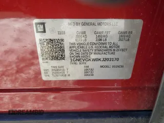 2019 Chevrolet Traverse LT Cloth with VIN 1GNEVGKW0KJ203170, listed as a Copart auction lot 43367475 with 107,308 mi miles and Salvage Title. Bid and sale history available at carsss.com. Image 13.