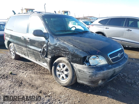 2004 Kia Sedona LX with VIN KNDUP131X46601278, listed as a IAAI auction lot 41472321 with 202,212 mi miles. Bid and sale history available at carsss.com. Image 1.