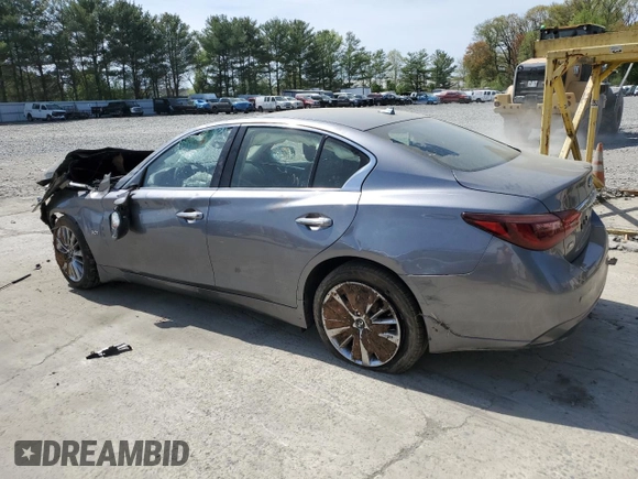 2019 Infiniti Q50 Luxe with VIN JN1EV7AR4KM558896, listed as a Copart auction lot 54249545 with 96,696 mi miles and Salvage title. Bid and sale history available at DreamBid. Image 2.