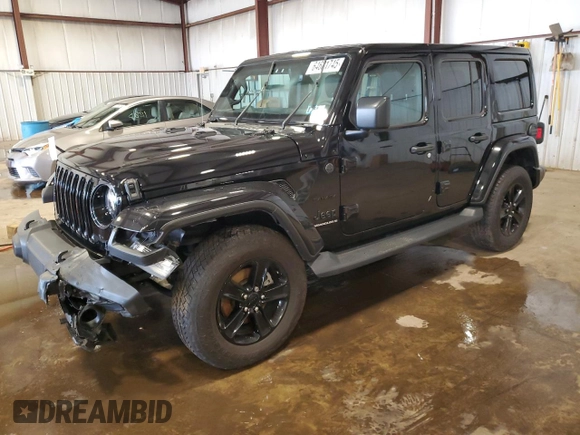 2023 Jeep Wrangler Sahara with VIN 1C4HJXEG3PW595576, listed as a Copart auction lot 64681745 with 32,843 mi miles and Salvage title. Bid and sale history available at DreamBid. Image 1.