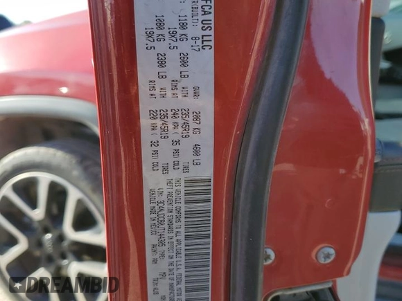 2018 Jeep Compass Limited with VIN 3C4NJDCB0JT144305, listed as a Copart auction lot 54834825 with 202,781 mi miles and Salvage title. Bid and sale history available at DreamBid. Image 13.