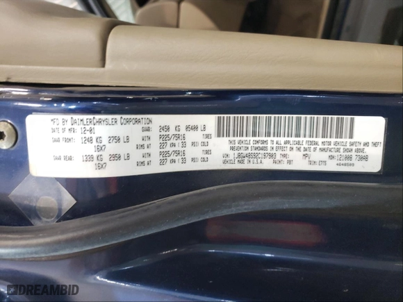 2002 Jeep Grand Cherokee Laredo with VIN 1J8GW48S92C197903, listed as a Copart auction lot 70524292 with 152,286 mi miles and Non Repairable. Bid and sale history available at carsss.com. Image 10.