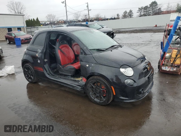 2012 FIAT 500 Abarth with VIN 3C3CFFFH8CT351617, listed as a Copart auction lot 50002195 with 84,996 mi miles and Salvage title. Bid and sale history available at DreamBid. Image 4.