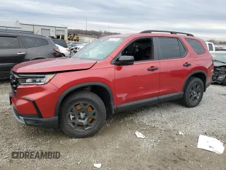 2025 Honda Pilot TrailSport with VIN 5FNYG1H63SB094649, listed as a Copart auction lot 43418145 with 554 mi miles and Salvage Title. Bid and sale history available at carsss.com. Image 1.