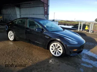2022 Tesla Model 3 with VIN 5YJ3E1EA6NF191129, listed as a Copart auction lot 49474935 with 155,264 mi miles and Clean Title. Bid and sale history available at carsss.com. Image 4.