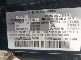 2018 Mazda CX-5 Grand Touring with VIN JM3KFBDMXJ0361812, listed as a IAAI auction lot 42509752 with 131,386 mi miles and . Bid and sale history available at DreamBid. Image 9.