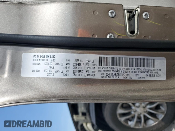 2020 Jeep Cherokee Altitude with VIN 1C4PJMLX9LD507326, listed as a Copart auction lot 50621445 with 62,602 mi miles and Salvage Title. Bid and sale history available at DreamBid. Image 12.