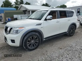 2017 Nissan Armada SV with VIN JN8AY2NE0H9706507, listed as a Copart auction lot 61141345 with 102,432 mi miles and Salvage title. Bid and sale history available at DreamBid. Image 1.
