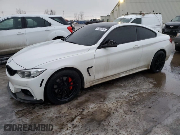 2016 BMW 4 Series 435i xDrive z VIN WBA3R5C59GK374383, wystawiony jako Copart lot #87587245 z przebiegiem 140 897 mil mil oraz Czysty tytuł • Clean title. Historia ofert i sprzedaży dostępna na DreamBid. Obrazek 1.