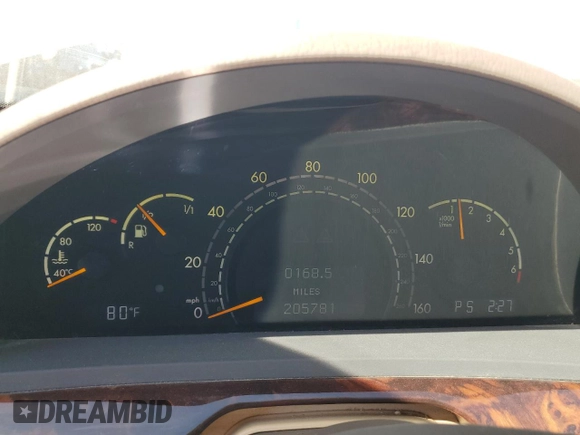 2004 Mercedes-Benz S-Class with VIN WDBNG75J94A422505, listed as a Copart auction lot 72599834 with 205,781 mi miles and Salvage Title. Bid and sale history available at carsss.com. Image 9.