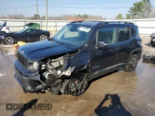 2020 Jeep Renegade Latitude with VIN ZACNJBBBXLPL40104, listed as a Copart auction lot 47108235 with 62,057 mi miles and Salvage Title. Bid and sale history available at carsss.com. Image 1.