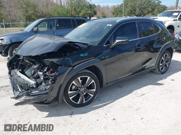 2020 Lexus UX with VIN JTHP9JBH7L2033386, listed as a IAAI auction lot 41463356 with 53,507 mi miles. Bid and sale history available at carsss.com. Image 2.