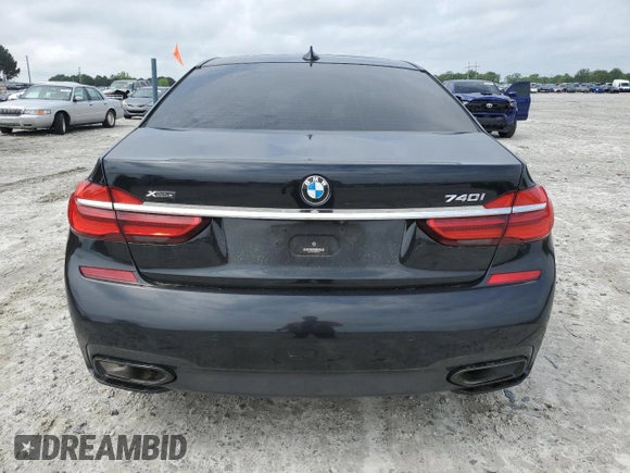 2019 BMW 7 Series 740i xDrive with VIN WBA7E4C51KGV28443, listed as a Copart auction lot 54751395 with 0 mi miles and Clean Title. Bid and sale history available at carsss.com. Image 6.