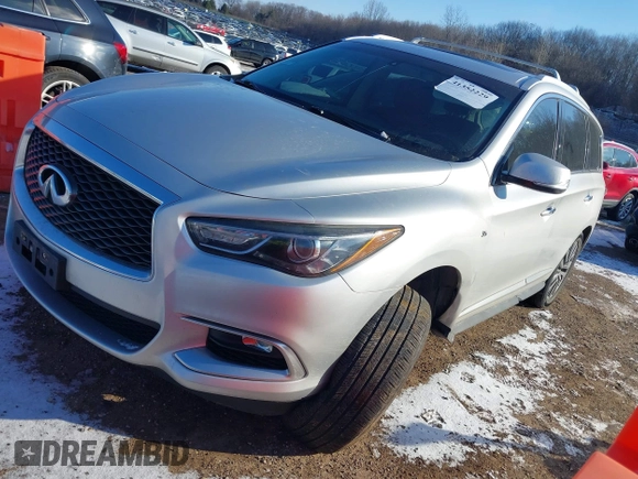 2016 Infiniti QX60 with VIN 5N1AL0MM8GC518533, listed as a IAAI auction lot 41352229 with 100,185 mi miles and . Bid and sale history available at DreamBid. Image 2.
