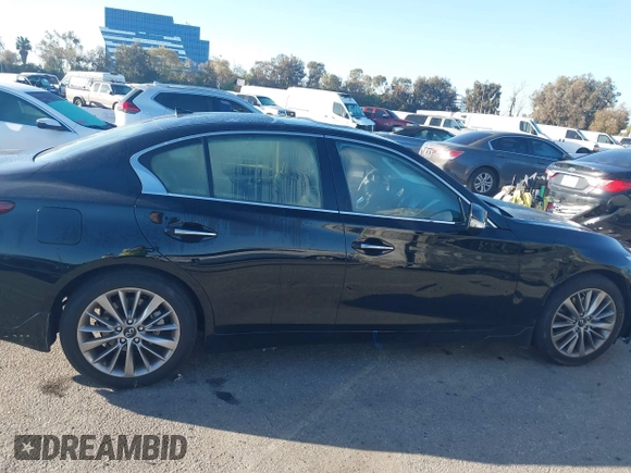 2023 Infiniti Q50 Luxe with VIN JN1EV7BP6PM513012, listed as a IAAI auction lot 41751813 with 7,064 mi miles and . Bid and sale history available at DreamBid. Image 13.