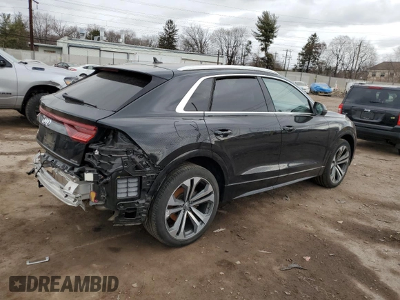 2019 Audi Q8 Premium Plus with VIN WA1BVAF14KD030723, listed as a Copart auction lot 47073725 with 70,628 mi miles and Salvage Title. Bid and sale history available at carsss.com. Image 3.