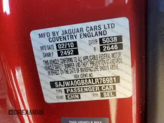 2010 Jaguar XF Premium Luxury z VIN SAJWA0GB8ALR76981, wystawiony jako Copart lot #48022295 z przebiegiem 194 850 mil mil oraz Nie do naprawy • Non repairable. Historia ofert i sprzedaży dostępna na DreamBid. Obrazek 12.