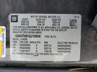 2016 GMC Acadia Denali with VIN 1GKKVTKD1GJ159646, listed as a Copart auction lot 53899755 with 222,154 mi miles and Clean Title. Bid and sale history available at carsss.com. Image 13.