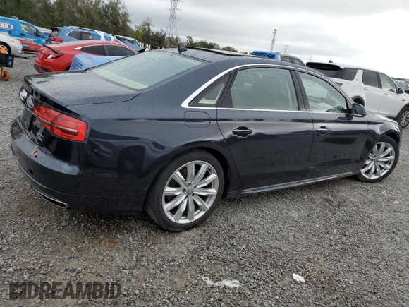 2018 Audi A8 with VIN WAU44AFDXJN000255, listed as a Copart auction lot 45706405 with 60,065 mi miles and Salvage title. Bid and sale history available at DreamBid. Image 3.