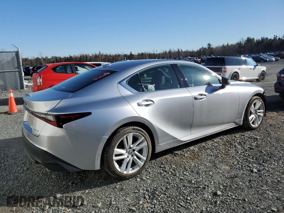 2024 Lexus IS with VIN JTHC81F23R5053973, listed as a Copart auction lot 46417165 with 848 mi miles and Salvage Title. Bid and sale history available at carsss.com. Image 3.