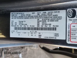 2017 Ford Fiesta Titanium with VIN 3FADP4CJ4HM136297, listed as a Copart auction lot 88371325 with 113,078 mi miles and Clean Title. Bid and sale history available at DreamBid. Image 12.