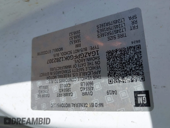 2019 Chevrolet Express Passenger LT с VIN 1GAZGPFG0K1282307, выставлен на аукционе IAAI как лот 41562519 с пробегом 175 934 миль миль и . История ставок и продаж доступна на DreamBid. Изображение 9.