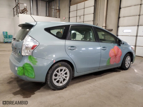 2014 Toyota Prius v Two with VIN JTDZN3EU6EJ004285, listed as a Copart auction lot 44011955 with 0 mi miles and Salvage Title. Bid and sale history available at carsss.com. Image 3.