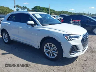 2024 Audi Q3 S line Premium with VIN WA1DECF34R1201052, listed as a IAAI auction lot 41829313 with 1,762 mi miles. Bid and sale history available at carsss.com. Image 1.